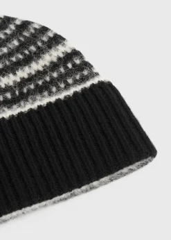 Contrast-edge beanie black