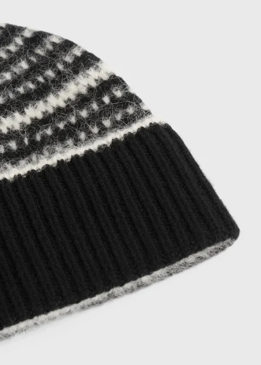Contrast-edge beanie black
