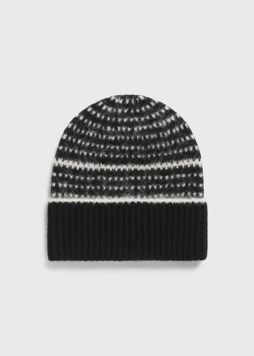 Contrast-edge beanie black