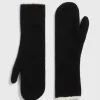 Contrast-edge mittens black