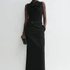 Cowl-neck top black