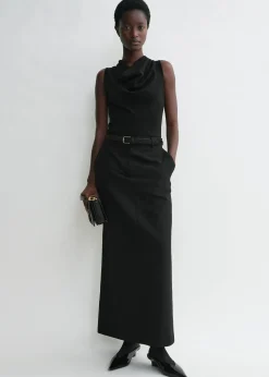 Cowl-neck top black