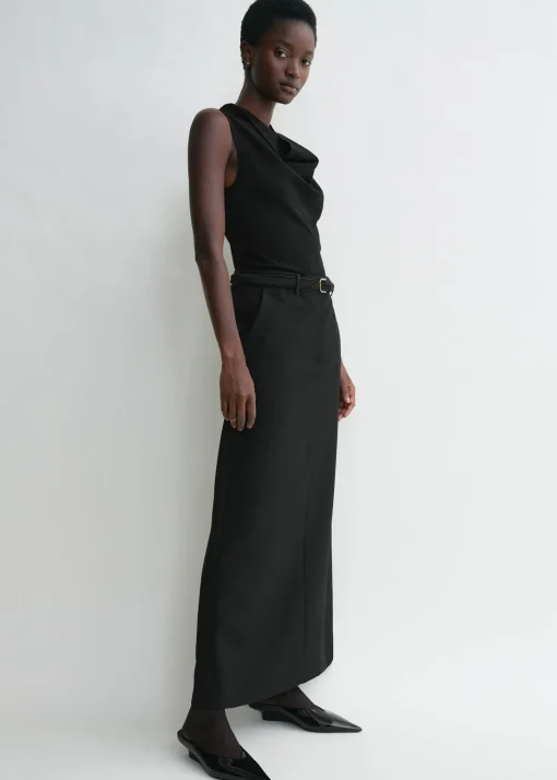 Cowl-neck top black