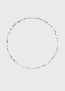 Crew-neck chain 18kt white gold