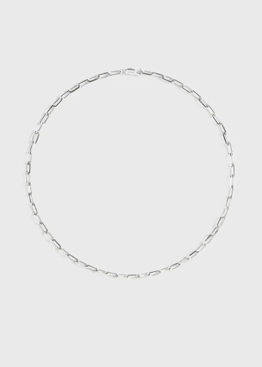 Crew-neck chain 18kt white gold