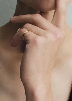 Diamond chain ring 18kt gold