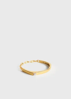 Diamond chain ring 18kt gold