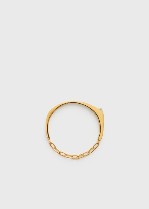 Diamond chain ring 18kt gold