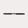 Double clasp croco-embossed belt black
