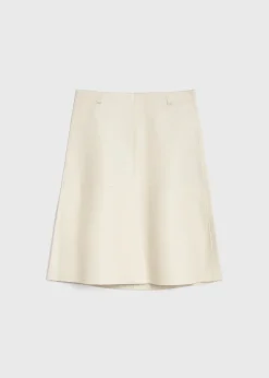 Double leather skirt off-white