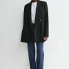 Double-breasted blazer black