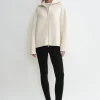 Double-knit zip sweater off-white