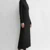 Draped jersey dress black