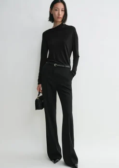 Draped jersey top black