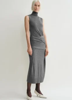 Draped knit dress grey melange