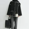 Embroidered scarf jacket dark grey mélange