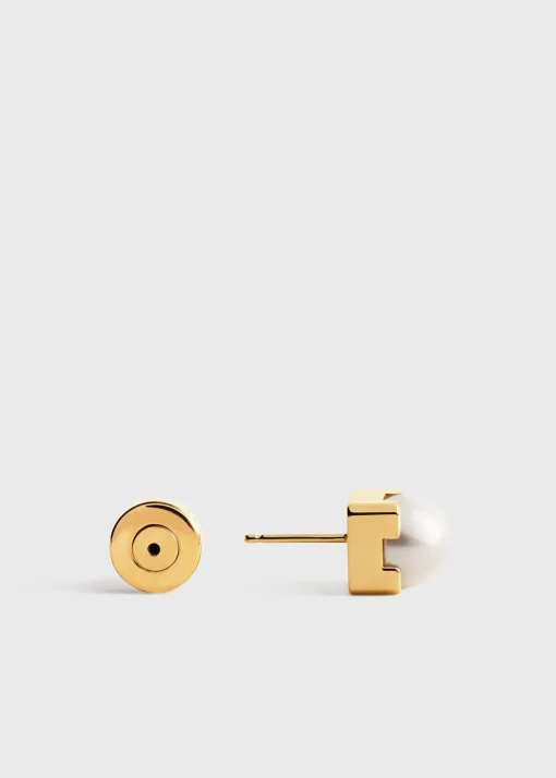 Faux pearl studs white