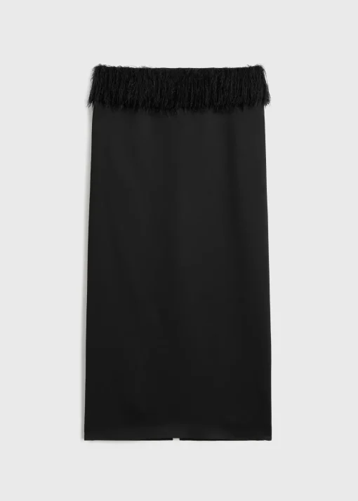 Fringe skirt black