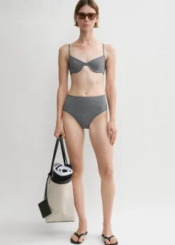 Half-cup bikini top grey melange