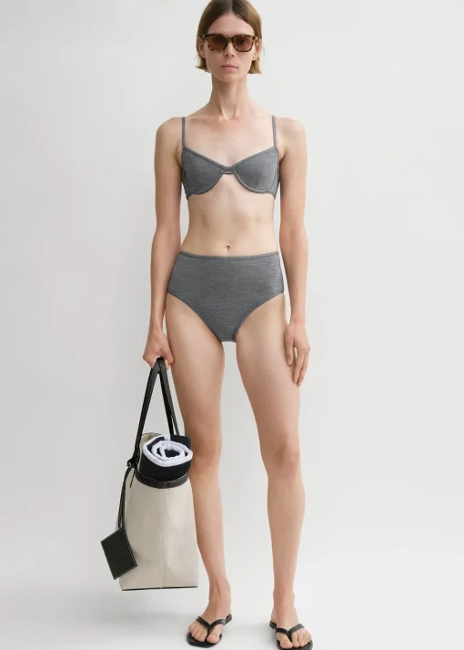 Half-cup bikini top grey melange