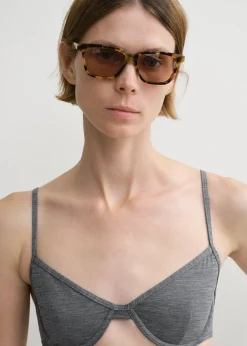 Half-cup bikini top grey melange