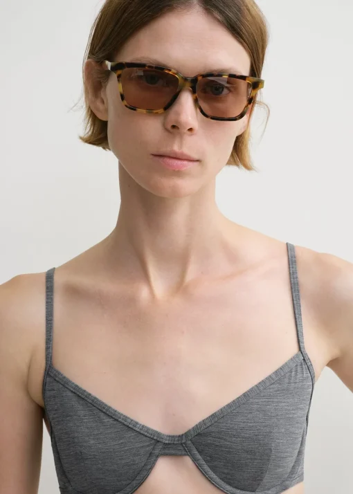 Half-cup bikini top grey melange