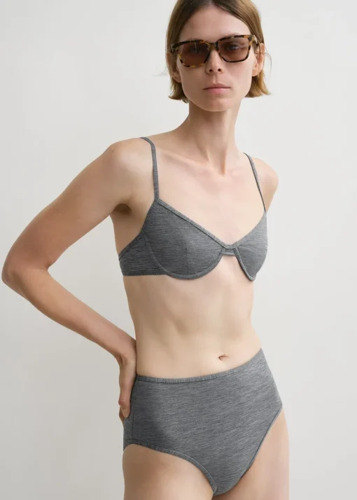 Half-cup bikini top grey melange
