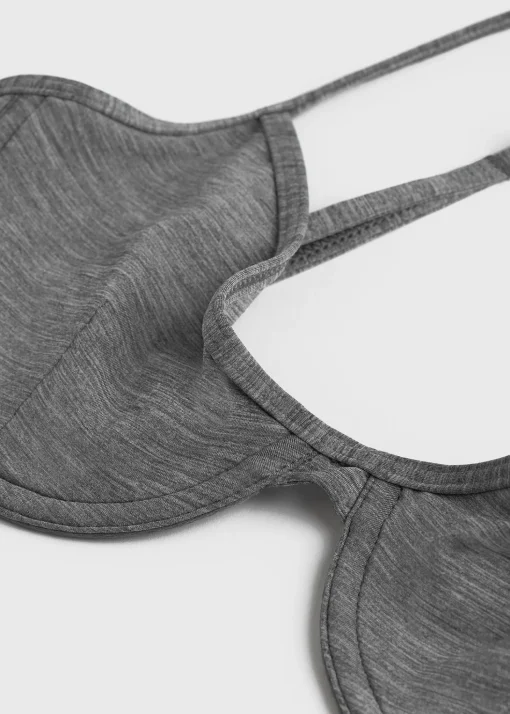 Half-cup bikini top grey melange