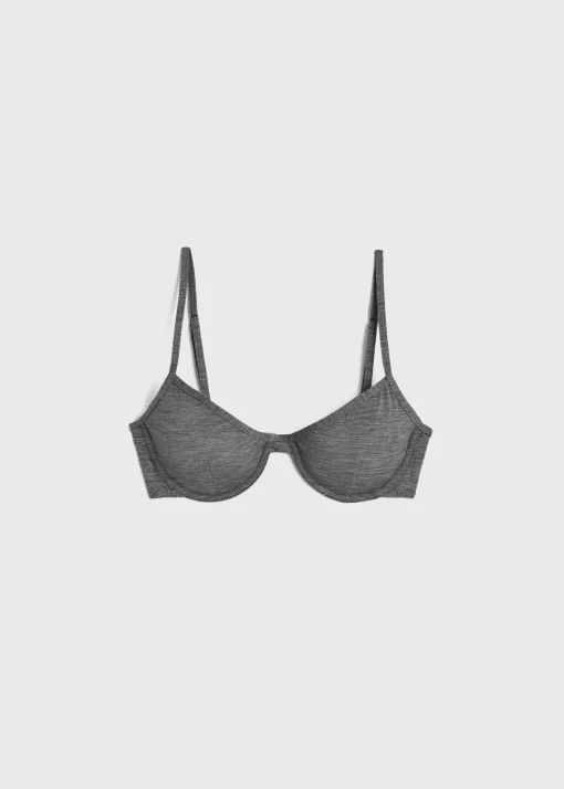 Half-cup bikini top grey melange