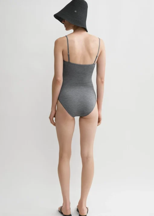 Half-cup swimsuit grey mélange