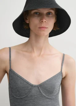 Half-cup swimsuit grey mélange
