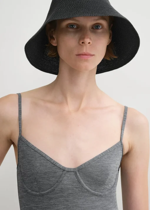 Half-cup swimsuit grey mélange