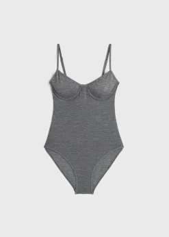 Half-cup swimsuit grey mélange