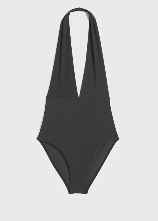 Halterneck swimsuit anthracite