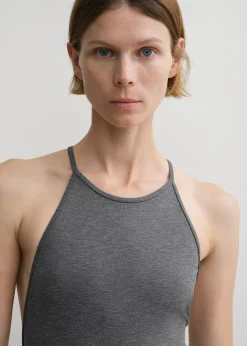 High neck swimsuit grey melange