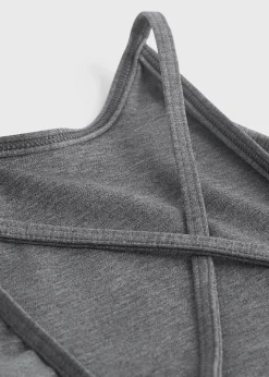 High neck swimsuit grey melange