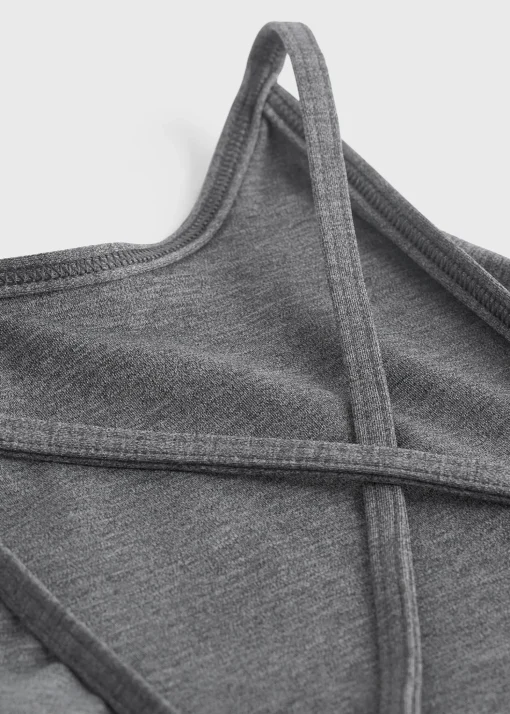 High neck swimsuit grey melange