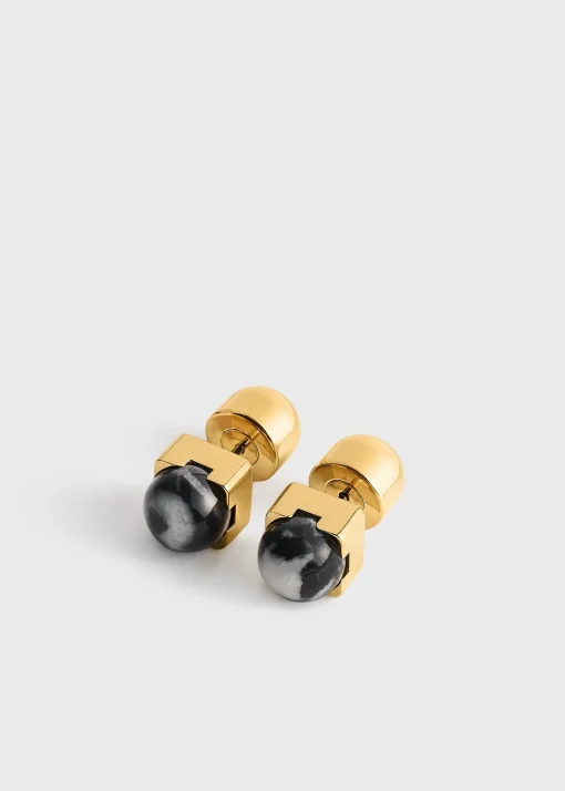 Jasper studs black/off white