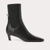 Leather mid-heel boots black