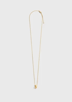 Long faux pearl necklace white