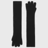 Long knit gloves black