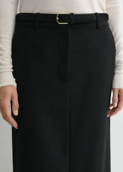 Low-waist straight skirt black