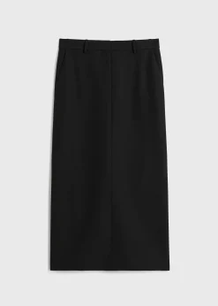 Low-waist straight skirt black