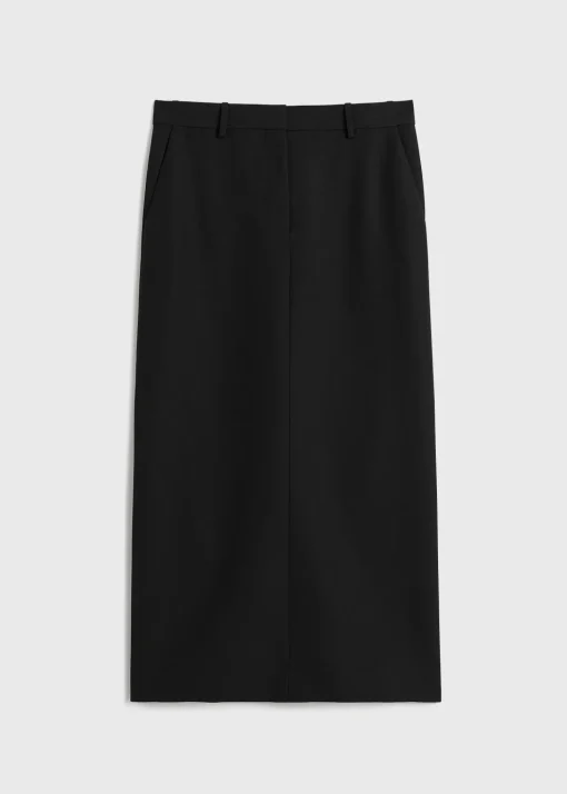 Low-waist straight skirt black
