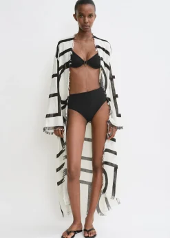 Mid-rise bikini bottoms black