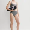 Mid-rise bikini bottoms grey mélange
