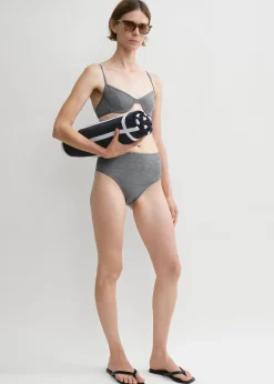 Mid-rise bikini bottoms grey mélange