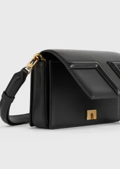 Mini T-Flap leather bag black