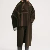 Monogram jacquard wool scarf dark brown
