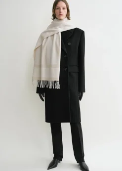 Monogram jacquard wool scarf bone
